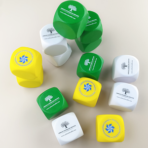 PU Dice Stress Relief Toy Ball Custom Logo Promotional <b>Cube</b> Foam Squeeze Toy Stress Relief Gift for Casino, Office, School Event - Product Image 3