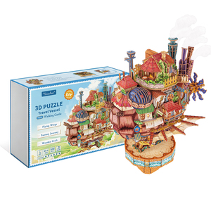 Château musical LED en bois pour maison de poupée miniature, jouet DIY, <span class=keywords><strong>puzzle</strong></span> 3D découpé au laser - Product Image 1