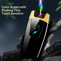 Briquet à double arc coupe-vent rechargeable USB en métal, sensible au toucher, nouveau modèle populaire, accessoires pour fumeurs, vente en gros