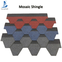 Asphalt-Dachschindeln aus Bitumen und Glasfaser, Farbige Dachplatten im Modernen Mosaik-Stil
