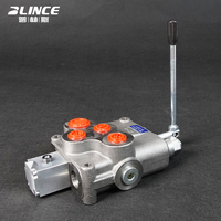 Vanne de commande hydraulique manuelle monobloc Blince P120 31.5GPM 1 bobine/levier/joystick 2 voies