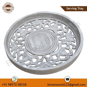 ถาดเสิร์ฟไม้มะม่วงเผาสีขาวทนทานสำหรับบ้านและโรงแรม - Product Image 2