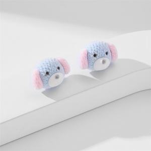 925银针可爱小动物植绒立体3D耳钉儿童耳环 - Product Image 3