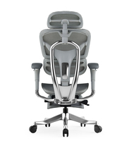 Chaise de bureau ergonomique contemporaine en maille avec accoudoirs en PU, hauteur réglable, repose-pieds pivotant et base en acier pour le bureau