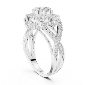 Bague en argent avec diamant, bijou élégant et brillant pour femme, idéal pour les mariages, les fiançailles, les soirées et comme cadeau spécial - Product Image 1