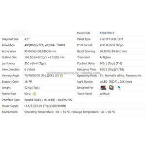 AT043TN13 4,3 pulgadas 480*272 TFT LCD Módulo de pantalla LCD pantalla TFT panel LCD en stock - Product Image 2