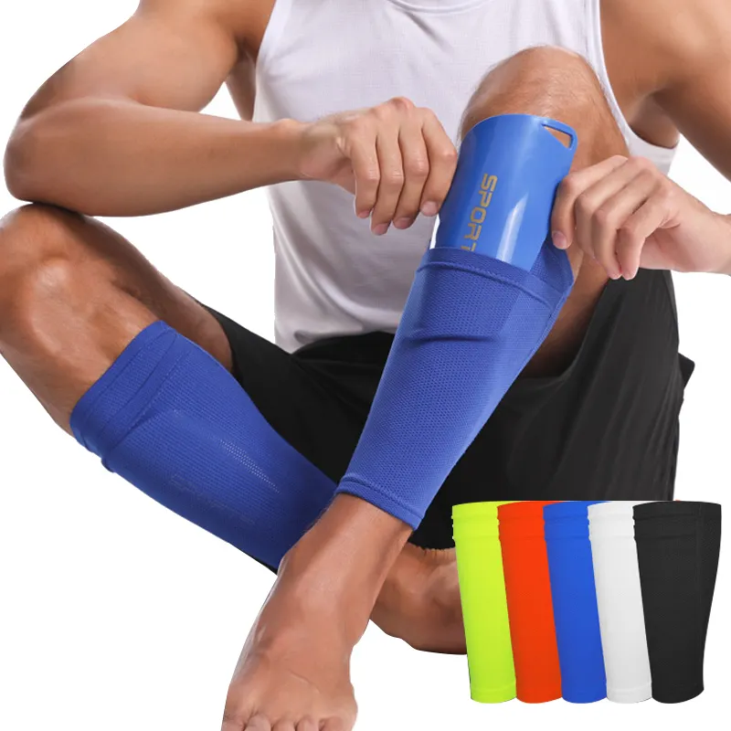 Sports Compression Calf Sleeve With Pad Basketball Football Leg Sleeve Soccer Shin Guards Pad