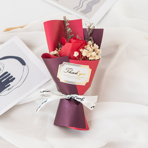 Mini Buquê de Rosas de Sabão e Girassóis Preservados com Gypsophila, Flor Eterna Embalada para Presente, Atacado - Product Image 4