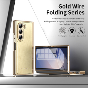 Di lusso per <span class=keywords><strong>Samsung</strong></span> <span class=keywords><strong>Galaxy</strong></span> Z piega 6 placcatura oro PC custodia sottile con protezione dello schermo Z pieghevole 7 pelle PU custodia antiurto - Product Image 6