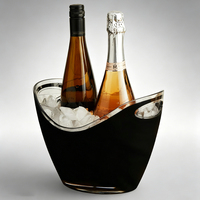 Bac à glace en plastique 4L avec logo personnalisé, incassable, réutilisable, double couleur, refroidisseur de boissons, seau à glace pour bar et fête