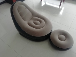 โซฟาเก้าอี้ลมเป่าลมทรงกลมพร้อมที่วางเท้าเก้าอี้พักผ่อนโซฟาเบดเฟอร์นิเจอร์เป่าลม - Product Image 3