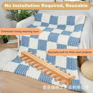 Machine à tricoter en bois, support de fil pour tapisserie, outil artisanal tissé à la main pour la décoration de la maison, matériau en bois durable - Product Image 3