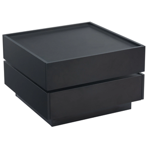 360 °   <span class=keywords><strong>Table</strong></span> <span class=keywords><strong>basse</strong></span> rotative noire avec 2 étagères et rangement, <span class=keywords><strong>design</strong></span> bicolore, <span class=keywords><strong>table</strong></span> de rangement pour salon, armoire centrale - Product Image 2