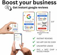 Tarjeta NFC 4C para Reseñas de Negocios en Google/Instagram/Tripadvisor/Trustpilot/Tiktok, NTAG 213/NTAG 215, para Restaurantes