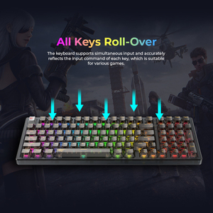 <span class=keywords><strong>Teclado</strong></span> Mecánico para Juegos <span class=keywords><strong>Havit</strong></span> KB875L, 98 Teclas, Intercambiables en Caliente, Luces RGB, Retroiluminación Totalmente Transparente, con Estructura de Junta - Product Image 3