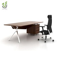 IULTRA 1400mm Bureau de direction Table de bureau compacte et moderne en forme de L avec dessus en bois MDF MFC durable Assemblage facile