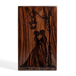 Wooden <b>Memorial</b> Urn Carved Keepsake Cremation Urn Decorative Casket Gift <b>Box</b> for Remembrance - Product Image 1