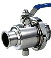 Vanne à boisseau sphérique manuelle sanitaire en acier inoxydable SS304, type Tri-Clamp, pour le traitement de l'eau, les boissons, les produits laitiers et pharmaceutiques