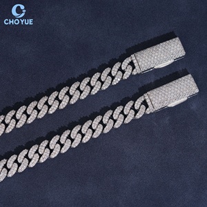 Cadena de eslabones cubanos de moissanita de 8 mm con 2 filas, diseño económico, chapada en rodio, plata 925, joyería Hiphop Iced Out, certificado GRA - Product Image 4