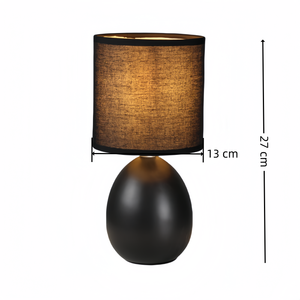 Libro personalizzato stile moderno luce camera da letto piccolo Standard uovo nero Base in ceramica fatta a mano <span class=keywords><strong>paralume</strong></span> in tessuto AC alimentato a casa - Product Image 2