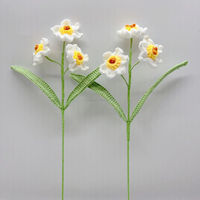 Pabrik OEM Menerima Pesanan Khusus Warna Bunga Daffodil Rajutan Tangan dari Wol untuk Hadiah Natal bagi Pacar