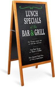 <span class=keywords><strong>Tableau</strong></span> noir sur pied personnalisé grand format avec support en bois pour affichage de sandwichs, idéal pour bars, cafés, restaurants, mariages et menus. - Product Image 2