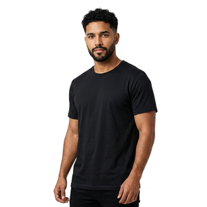 T-shirt pour homme 100% coton 200 GSM Jersey col rond, tee-shirt léger uni, fabricant de vêtements pour homme en marque privée - Product Image 5