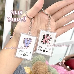 GANTUNGAN KUNCI INISIAL / GANCI <span class=keywords><strong>SPOTIFY</strong></span>/LLAVERO PERSONALIZADO HURUF TERMURAH - Product Image 2