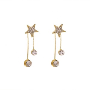 Pendientes de Moda con Borla de Pentagrama y Diamantes en Forma de Estrella, Chapados en Oro, de Aleación de Zinc, para Mujer, Venta al Por Mayor - Product Image 6