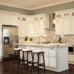 Armoires de cuisine en bois sur mesure de style européen, armoires de cuisine classiques de luxe en bois massif à vendre - Product Image 4