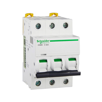 Interruptor Automático Miniatura Original Schneider MCB IC65N 3P C3A A9F18303, 1P 2P 4P, 400V AC 50Hz 6kA, para Distribución Eléctrica
