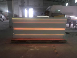 Luces LED RGB de tamaño pequeño, Mostrador de <span class=keywords><strong>cajero</strong></span> blanco elegante, mesa de escritorio frontal para oficina, clínica, tienda minorista, salón de belleza, Spa - Product Image 4