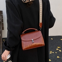 Tas Tangan Kulit PU Mewah Berkualitas Tinggi, Penjualan Laris, Grosir, Model Klasik Vintage, Tas Selempang Kecil, Tali Lebar Tunggal, Tutup Berengsel