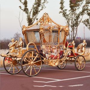 Wedding Gold Sculpture Horse Carriage Electric Sightseeing Horse Exhibition <b>Cart</b> for Sale Europe - Product Image 4