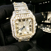 Reloj de Lujo con Diamantes Moissanite, Relojes Mecánicos Hip Hop al por Mayor que Pasan la Prueba del Diamante, Reloj de Pulsera para Estilo Rapero