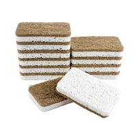 Éponge de nettoyage en fibres naturelles compostables en sisal, pulpe de bois et coton, durable, pour le nettoyage domestique