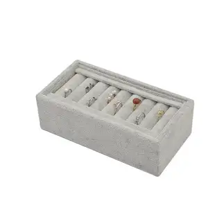 Velvet Jewelry Display Storage Stackable Exquisite Jewellery Holder Portable Ring Earrings Box Necklace Organizer Tray