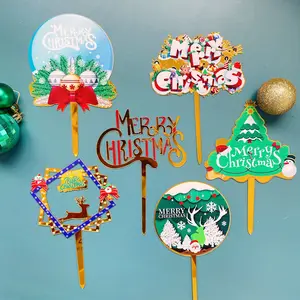 Hot Sale Kunststoff Weihnachts kuchen Topper für Frohe Weihnachten Cake Topper Dekoration liefert Großhandel