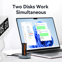 Estación de Acoplamiento NVMe SSD de 2 Bahías sin Tornillos MAIWO con Clonación, USB-C 10Gbps a PCIe4.0, Carcasa para SSD NVMe 2230 2242 2280 M2 HDD