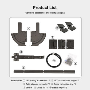 Track Kit engsel rol pas lemari kabinet kaca lipat ganda mekanisme lipat sistem geser lemari pakaian lipat Aksesori pintu lipat - Product Image 2
