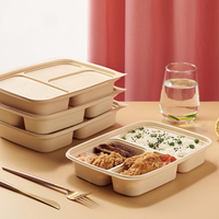 Vaisselle jetable biodégradable pour restaurant, boîte à lunch, boîte à bento en amidon de maïs