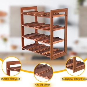 Estante de almacenamiento de botellas de madera, 5 niveles, diseño antideslizante de madera dura duradera para bebidas, vino, biberones - Product Image 1