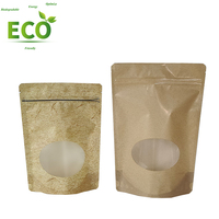 Sacs d'emballage alimentaire personnalisés de haute qualité, imprimés, avec fermeture éclair debout, ouverture de fenêtre, sacs en papier kraft