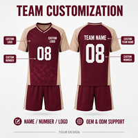 Ensemble de maillot et short de football personnalisés pour jeunes, col en V, uniforme de sublimation pour l'entraînement de football junior et les compétitions de club