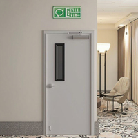 Portes coupe-feu en acier modernes certifiées USA pour hôtels et commerces, double porte extérieure en métal, résistance au feu 3 heures