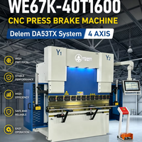 Presse plieuse hydraulique CNC DELEM DA53TX 40T 1600 mm, machine à plier la tôle d'acier, machine à plier