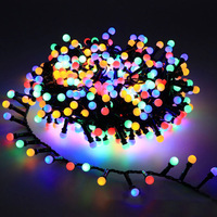 Guirnalda de Luces Decorativas con Forma de Globo, 8 Modos, Enchufe Estadounidense, Alimentación Solar, Luces Centelleantes para Bodas y Fiestas