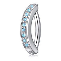 Vente en gros de bijoux de piercing pour nombril courbés, colorés, avec barbell incurvé en cristal CZ Zircon, unisexe, bijoux de piercing tendance