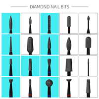 HYTOOS Black Diamond Nail Drill Bits Pro Russian Cuticle Bit pour ponceuse à ongles, outil de nettoyage des cuticules et des peaux mortes, outils de prétraitement des ongles