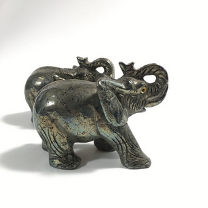 Natural al por mayor de la piedra preciosa Semi 4 pulgadas <span class=keywords><strong>pirita</strong></span> artesanía elefante talla - Product Image 1
